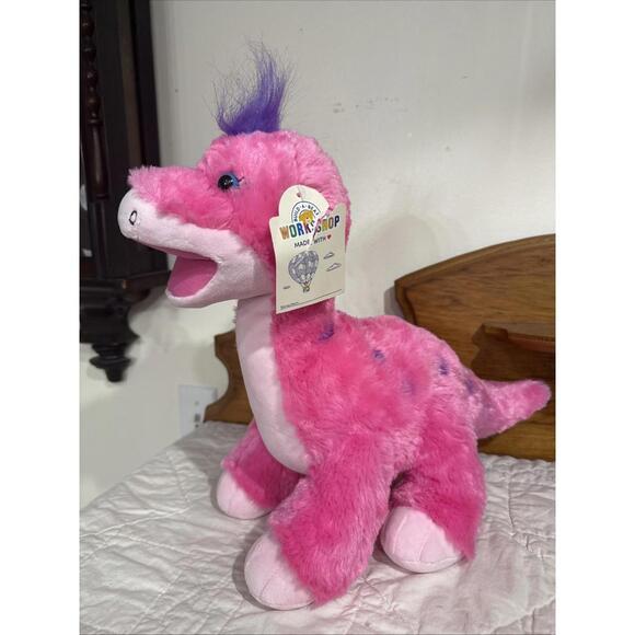 Other - Build A Bear Workshop Pink Purple Polka Dot Dinosaur Plush Stuffed Animal W/ Tag